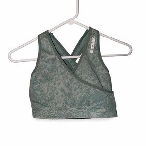 Gymshark Women's Patterned Green Sports Bra